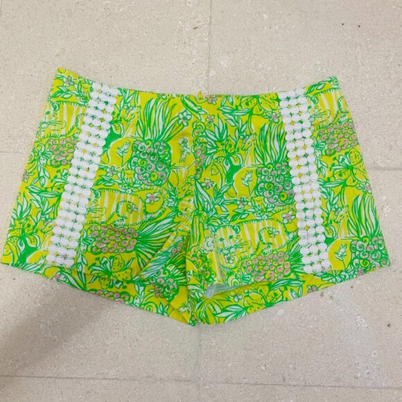 Size 6 Liza Style Crazy Cat House Shorts Lilly Pulitzer Lime Green